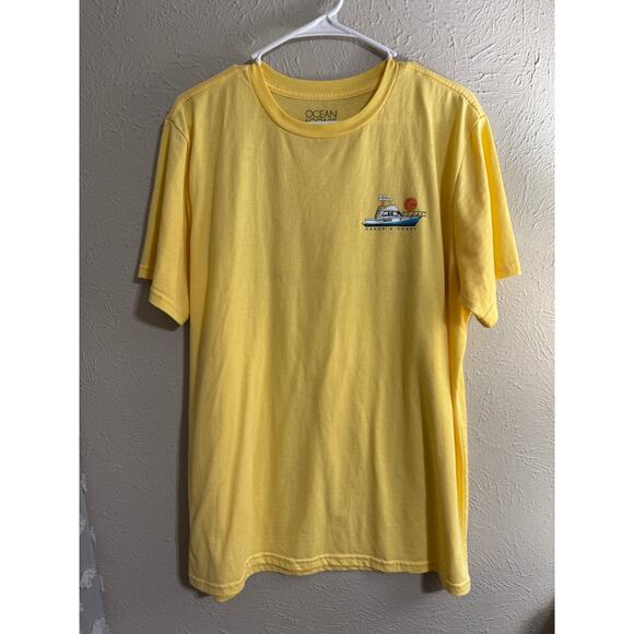 Ocean  + Coast Outer Banks Yellow Boat Tee Size Large - Picture 2 of 3